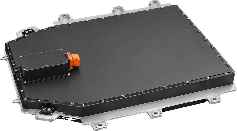 Flat LFP battery pack on an aluminium mounting frame
