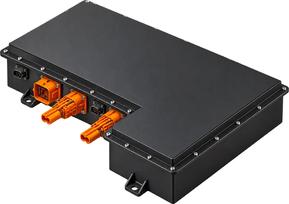 NMC battery pack with orange high-voltage connectors